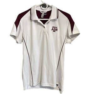 Texas A&M Aggies Polo Shirt NCAA Pro Celebrity Maroon White Game Day Ladies L